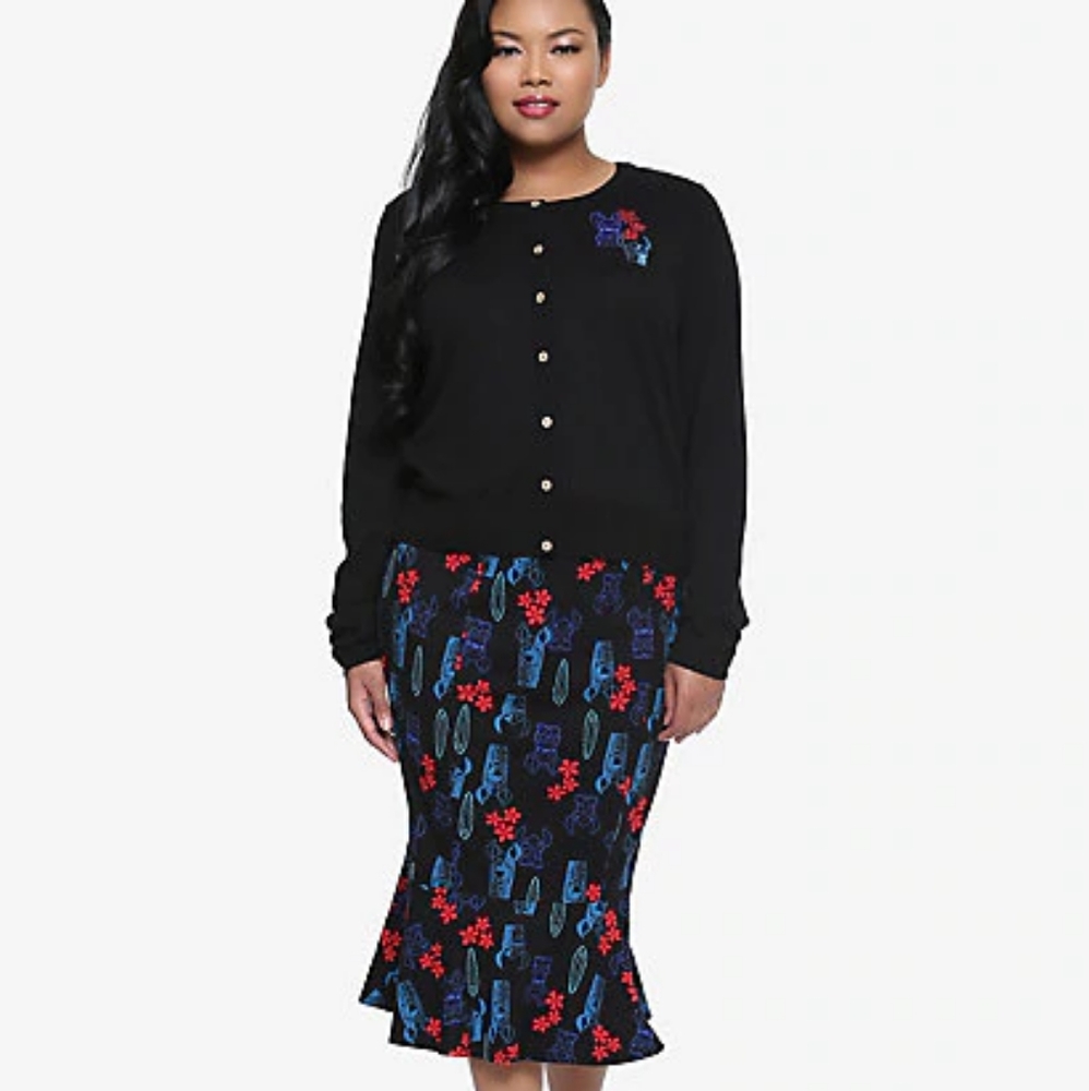 Plus Size Lilo & Stich High-Waisted Wiggle Skirt Sz 00